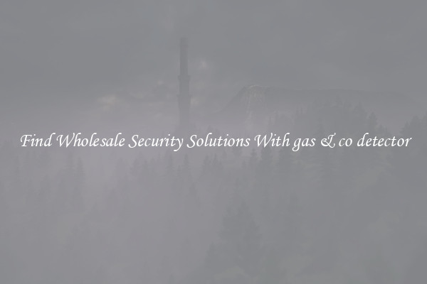 Find Wholesale Security Solutions With gas & co detector
