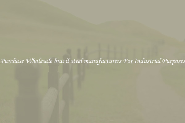 Purchase Wholesale brazil steel manufacturers For Industrial Purposes