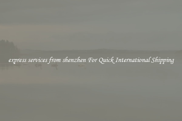 express services from shenzhen For Quick International Shipping