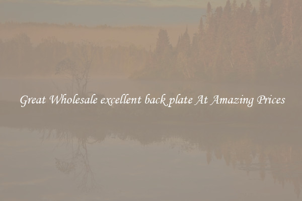 Great Wholesale excellent back plate At Amazing Prices