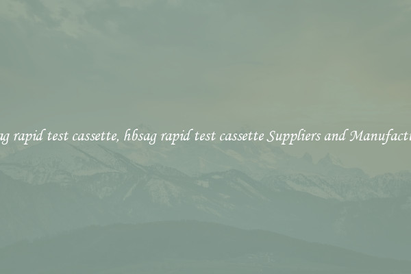 hbsag rapid test cassette, hbsag rapid test cassette Suppliers and Manufacturers