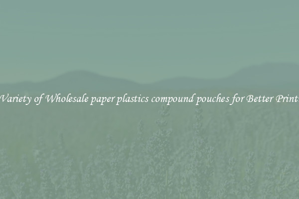 A Variety of Wholesale paper plastics compound pouches for Better Printing