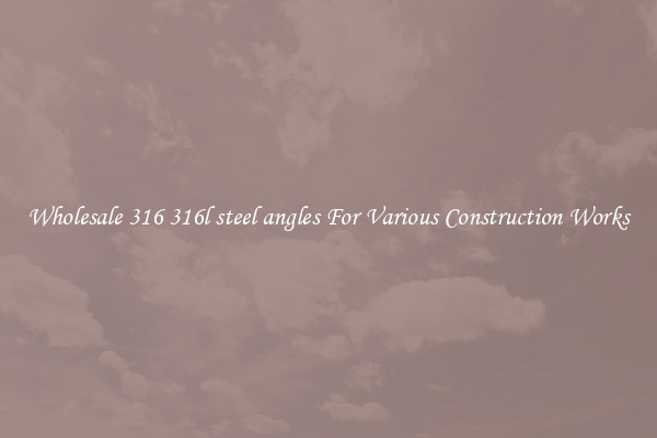 Wholesale 316 316l steel angles For Various Construction Works