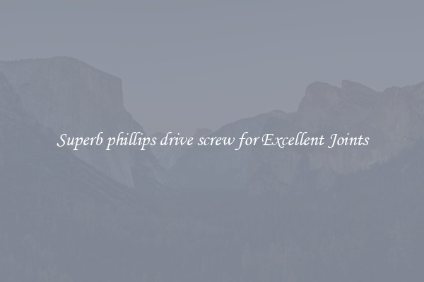 Superb phillips drive screw for Excellent Joints