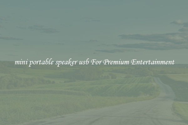 mini portable speaker usb For Premium Entertainment